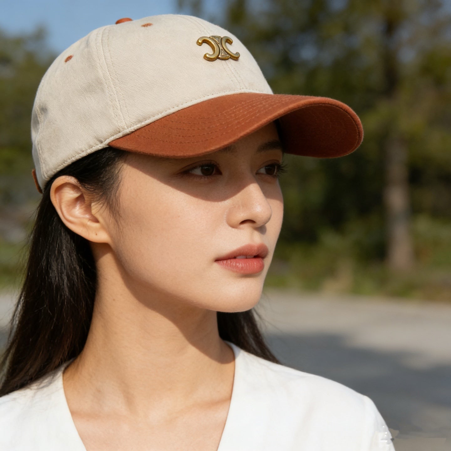 Celine Color-Blocked Baseball Cap