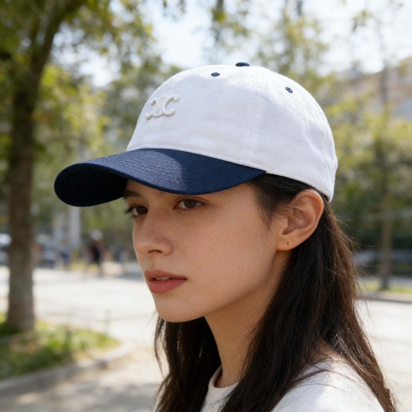 Celine Color-Blocked Baseball Cap