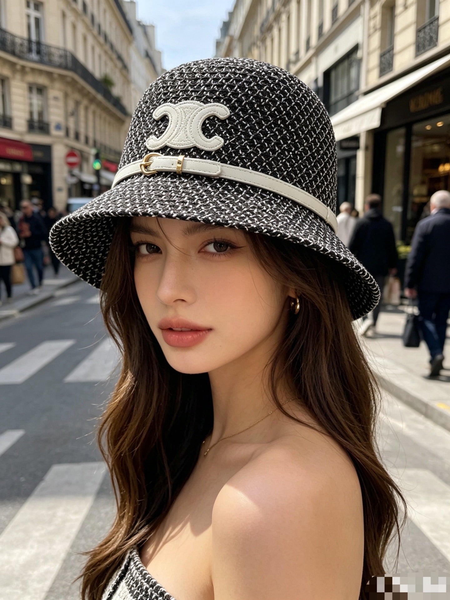 CELINE Raffia Boater Hat