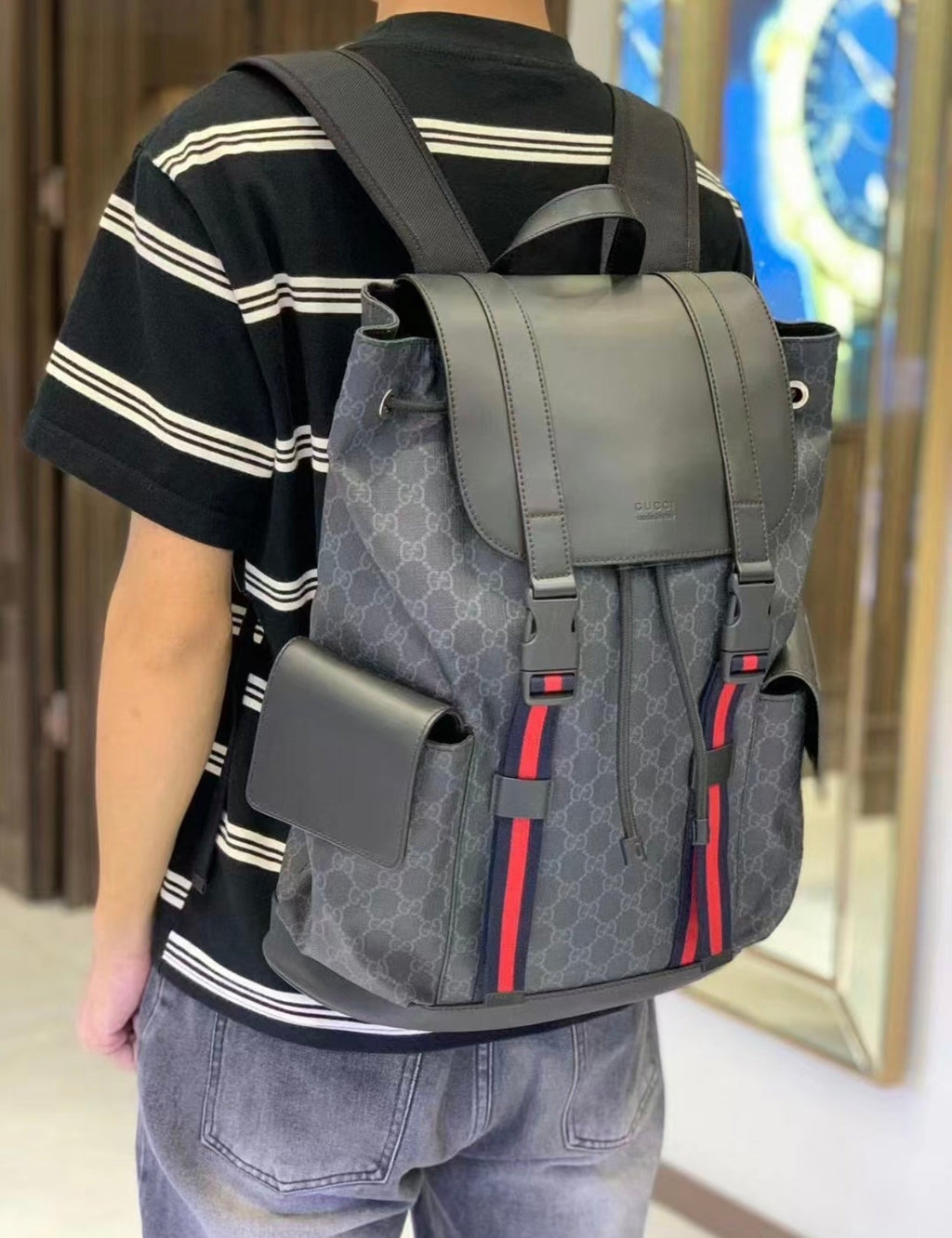 Gucci GG Black Backpack – 495563
