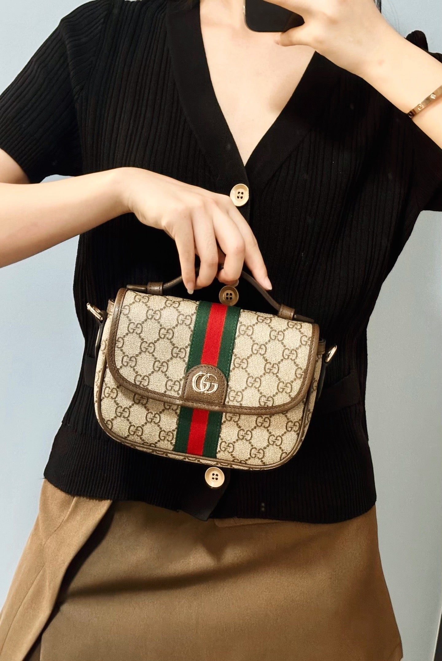 Gucci Ophidia Mini Top Handle Shoulder Bag – 836843